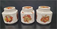 3 Sadler Ceramic Kitchen Canisters