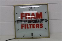 Antique Fram Filter Clock 15x15 - not tested