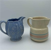 2 pottery pitchers-McCoy etc