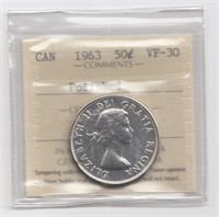 1963 Canada 50 Cent ICCS Coin