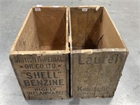 Pair Wooden Boxes Inc. Shell & Laurel