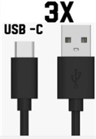 3X USB-C TO USB CHARGE CABLES /-3 FOOT 

NEW-