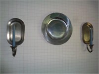 8 Pewter Items in Kitchen and on Wall