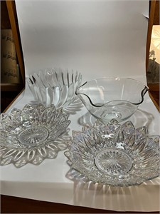 Four glass serving bowls