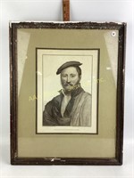 Hans Holbein Engraved Print reproduction framed
