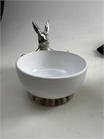 Easter White Bunny with Porcelain Bowl