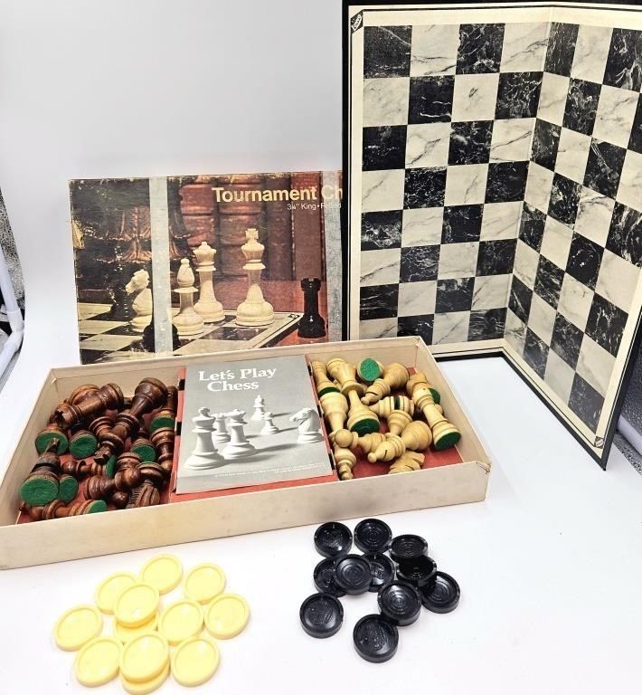 Tournament Chess & Checker Set Complete