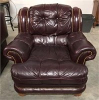 Prestige Leather Style Armchair with Nailhead Trim
