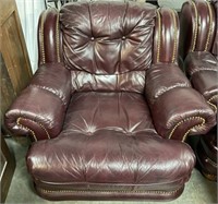 Prestige Leather Style Armchair with Nailhead Trim