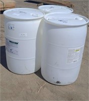 3--Plastic 55 Gallon Barrels