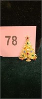 Eisenberg Ice Multi Colored Christmas Tree Brooch