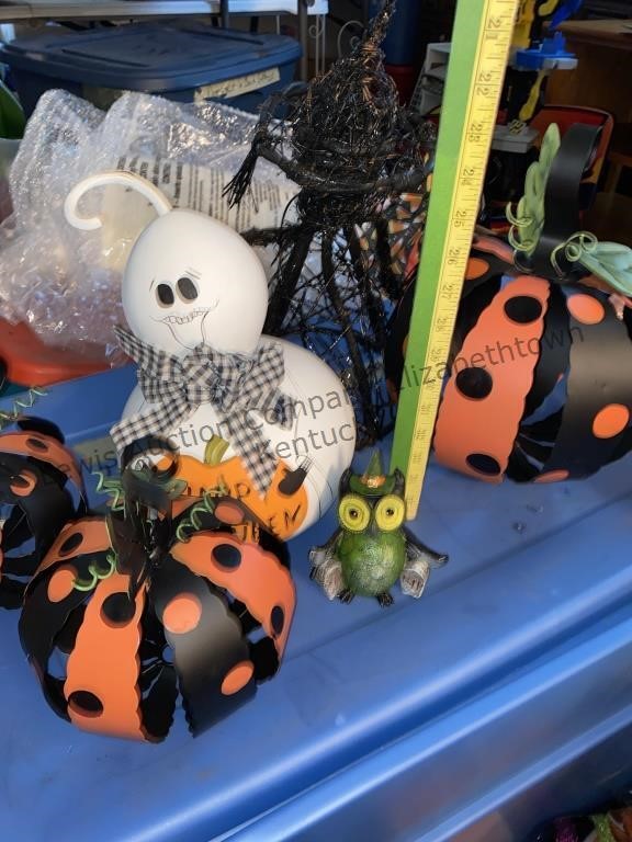 Box of Halloween decorations includes metal