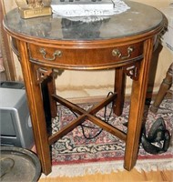 Vintage Lane Side Table with Glass Top