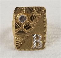 14K Gold Insignia Ring " B"