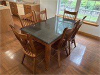 Modern kitchen table with six chairs
