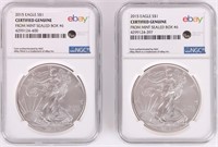 2015 EAGLE $1 FROM MINT SEALED BOX #6 LOT OF 2