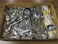 Box of Misc Stainless Flatware