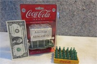 2 Coca-Cola Decor Collectibles Mini crate & New