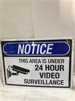 24 Hour Video Surveillance Sign 3 Pk