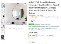 G999 ANDY STAR Round Bathroom Mirror 24