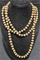 Golden Baroque Pearl Necklace - Flapper Style