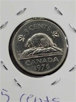 Canada 1976 5 Cent Coin