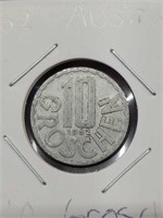 Austria 1952 10 Groschen Coin