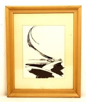 Framed, signed V. Ozolins black/white etching art