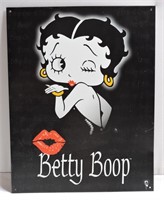 Vintage Metal Betty Boop Sign - 16" x 12"