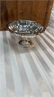 Silver Plated Compote Fluted Pedestal Candy Dish