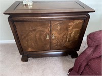 C. 1970 Chinoiserie Carved Two-Door Cabinet