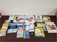 Art books, colouring books, cross word books etc