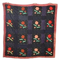 TIED AND APPLIQUE QUILT
