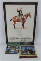 Framed Great Falls Montana Print & 2 Books