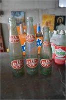 Three Dr Pepper Glass Bottles 10 and 6.5 oz