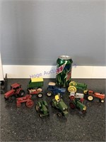 11 mini tractors, bale wagon, lawn mower