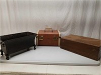 Travel Case, Tin Planter, Finger Jointed Wood Box