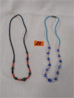 2 Glass beaded necklaces