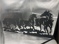 SILHOUETTE METAL HORSES, APPROX 27" LONG 1' TALL