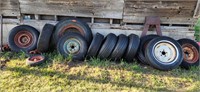 Large lot of implement tires, 13 total -Tires Only