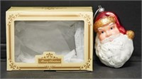 Polish Glass Ornament - Santa Head