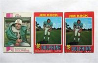 3 Jim Kiick Topps Cards 2 1971 Rookies & 1973