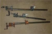 3 Craftsman 24” Steel Long Adjustable Vise Clamps