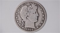 1909-S Liberty Head Barber Half Dollar