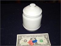 White Ceramic Sugar Container w/ Lid