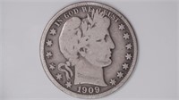 1909 Liberty Head Barber Half Dollar