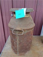 Rusty Milk Can with Lid Stuck On