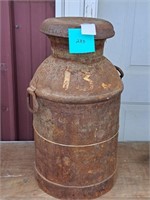 Rusty Milk Can with Lid