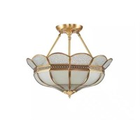 ***$235 - 23 in. Gold Modern Glass Lampshade