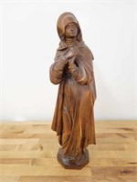Large 20"T Antique Carved Wood Figure of a Saint